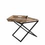 Tables basses - Table d'appoint en bois de manguier couleur noir cassé vieilli en 55x45x53 cm - VICAL