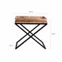 Tables basses - Table d'appoint en bois de manguier couleur noir cassé vieilli en 55x45x53 cm - VICAL