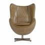 Chaises - Fauteuil en cuir couleur marron cassé de 76x81x106 cm - VICAL