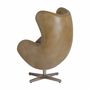 Chaises - Fauteuil en cuir couleur marron cassé de 76x81x106 cm - VICAL