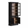 Bibliothèques - Vitrine en bois d'orme couleur noir cassé de 90x45x211 cm - VICAL