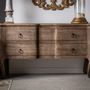 Chiffonniers - Commode en bois de manguier couleur marron cassé de 154x55x85 cm - VICAL