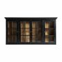 Bibliothèques - Vitrine modulaire en bois de manguier couleur noir cassé en 218x42x113 - VICAL