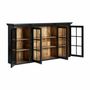 Bibliothèques - Vitrine modulaire en bois de manguier couleur noir cassé en 218x42x113 - VICAL