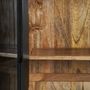 Bibliothèques - Vitrine modulaire en bois de manguier couleur noir cassé en 218x42x113 - VICAL