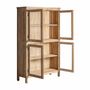 Bibliothèques - Vitrine en bois de manguier recyclé couleur marron cassé en 126x44x198 - VICAL