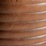 Footrests - Puff in leather off brown colour in 50x50x30 cm - VICAL