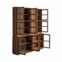 Bibliothèques - Vitrine en bois de manguier recyclé couleur marron clair naturel en 184x - VICAL