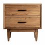 Night tables - Cotard brown reclaimed wood bedside table 61x40x61 cm - VICAL