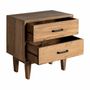 Night tables - Cotard brown reclaimed wood bedside table 61x40x61 cm - VICAL