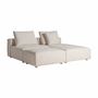 Footrests - Sofa module footrest in polyester off cream colour in 101x66x41 cm - VICAL