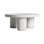 Coffee tables - Coffee table in stoneware off grey colour in 85x85x35 cm - VICAL