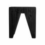 Tabourets - Tabouret en bois de pin recyclé couleur noir cassé en 35x35x40 cm - VICAL