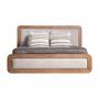 Lits - Lit en bois d'acacia couleur marron cassé en 200x180x122 cm - VICAL