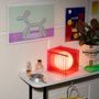 Desk lamps - LOP lamp small square in electric pink acrylic - BANG