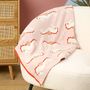 Paréos pour enfants - Plaid - Hippocampe Rose - Coton Bio - POMME