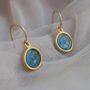 Jewelry - HOOK GOLDEN EARRINGS GAUDÍ JEWELRY BLUE - JOIDART