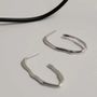 Jewelry - SMALL SILVER OVAL HOOPS EARRINGS CLARA - JOIDART