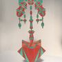 Sculptures, statuettes et miniatures - Masque-sculpture en marqueterie bois et cuivre – Battement - ATELIER NATHALIE MELON
