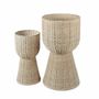 Pots de fleurs - Lot de 2 grands cache- pots sur pied en rotin - FLORENCE - HYDILE
