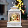 Other Christmas decorations - White Antique LED Snow Globe Lantern – Santa’s Village - BLUE STAR B.V.