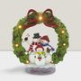 Autres décorations de Noël - Couronne de Noël LED – Famille de Bonshommes de Neige avec Lumières Blanc Chaud - BLUE STAR B.V.