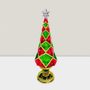 Autres décorations de Noël - Sapin de Noël LED Pailleté – Motif Géométrique avec Éclairage Blanc Chaud (Option DC) - BLUE STAR B.V.