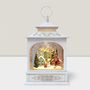 Other Christmas decorations - White Antique LED Snow Globe Lantern – Santa’s Village - BLUE STAR B.V.