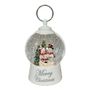Autres décorations de Noël - Lanterne Boule à Neige LED de Noël – Scène Famille Bonhomme de Neige (Design Blanc « Merry Christmas ») – LED Blanc Chaud – Minuterie & Option DC - BLUE STAR B.V.