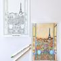Gifts - Poster to Paint A4 — "View of Paris" (fine arts) | kit n'kif ® - ATELIER MANDALA