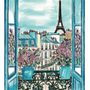 Gifts - Poster to Paint A4 — "View of Paris" (fine arts) | kit n'kif ® - ATELIER MANDALA