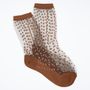 Cadeaux - Crescent Dunes Brune 36-38 : chaussettes transparentes à pois - ATELIER ST EUSTACHE