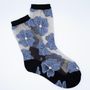 Cadeaux - Murano Bleue 36-38 : chaussettes transparentes à fleurs - ATELIER ST EUSTACHE