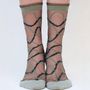 Cadeaux - Riflessi Sauge 39-41 : chaussettes transparentes à courbes - ATELIER ST EUSTACHE