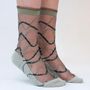 Cadeaux - Riflessi Sauge 39-41 : chaussettes transparentes à courbes - ATELIER ST EUSTACHE
