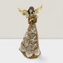 Crèches et santons - Figurine d’Ange de Noël — Motif Luth — Aspect Sculpté Rustique - BLUE STAR B.V.