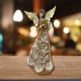 Crèches et santons - Figurine d’Ange de Noël — Motif Luth — Aspect Sculpté Rustique - BLUE STAR B.V.