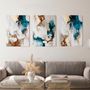 Office design and planning - « Flux » Series of handmade textured abstract paintings - MATISS ART STUDIO