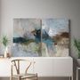 Office design and planning - « Fall » Series of handmade textured abstract paintings - MATISS ART STUDIO