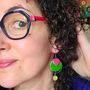 Prêt-à-porter - Boucles d'oreilles POPAYAN Un chat qu'a sa puce (Collection cabochons) - UN CHAT QU'A SA PUCE