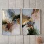 Office design and planning - « Rime » Series of handmade textured abstract paintings - MATISS ART STUDIO