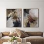 Office design and planning - « Rime » Series of handmade textured abstract paintings - MATISS ART STUDIO