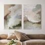 Office design and planning - « Fjord » Series of handmade textured abstract paintings - MATISS ART STUDIO