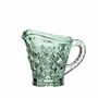 Crystal ware - Malachit crystal set sugar bowl - creamer and tray - 3 pieces - PEKALLA CRISTAL GLASS
