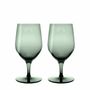 Crystal ware - Vispera Malachit colored beer / water glass with engraving - 2 pieces 450 ml - PEKALLA CRISTAL GLASS