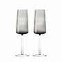 Crystal ware - Vida Prosecco Grey Colored Champagne Glasses with Engraving - 2 Pieces 240ml - PEKALLA CRISTAL GLASS