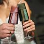 Glass - Vida Coloured Prosecco Champagne Glasses with Engraving - 2 pieces 240 ml - PEKALLA CRISTAL GLASS