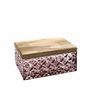 Crystal ware - Crystal jewelry box with a slate wooden lid - PEKALLA CRISTAL GLASS