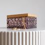 Crystal ware - Crystal jewelry box with a slate wooden lid - PEKALLA CRISTAL GLASS