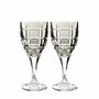 Crystal ware - Vaso II Modern Mokka Crystal Wine Glasses with Initials - 2 pieces 300 ml - PEKALLA CRISTAL GLASS